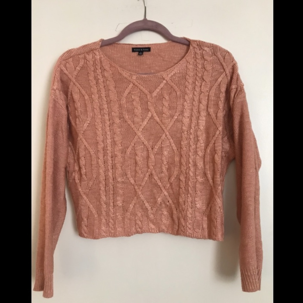 Crop Top Sweater - Violets & Roses